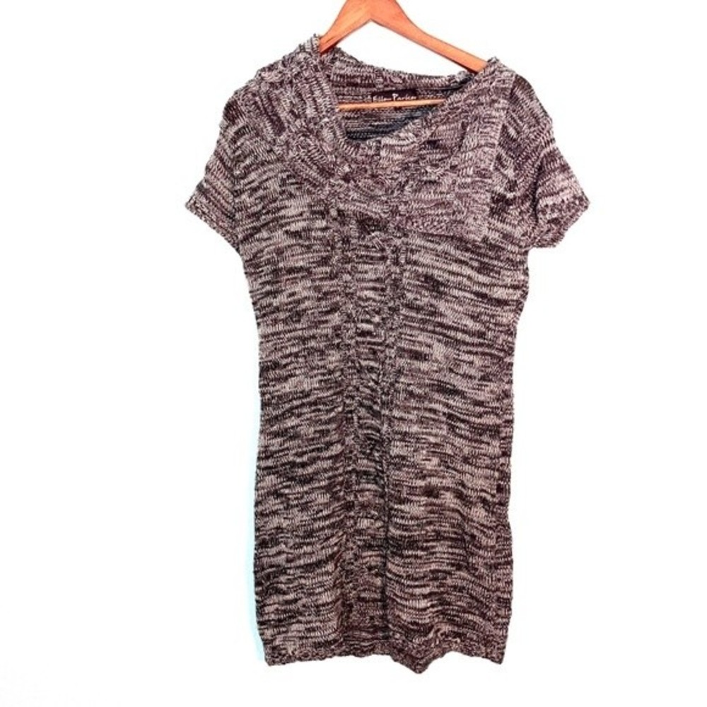 Ellen Parker Cowl Wrap Neck Knit Sweater Dress Size Large